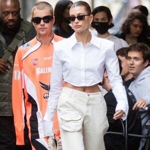 THE ATTICO CROPPED COTTON SHIRT